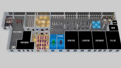 2000m²商用健身俱樂部器材配置方案